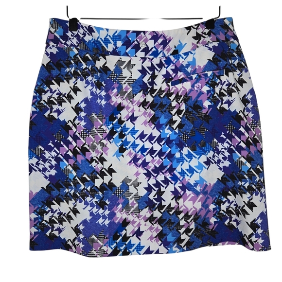 EP NY Womens Multi Textural Houndstooth Print Preppy Golf Skort Size Medium - Picture 2 of 10